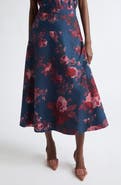 Erdem Floral Organic Cotton Poplin Midi Skirt