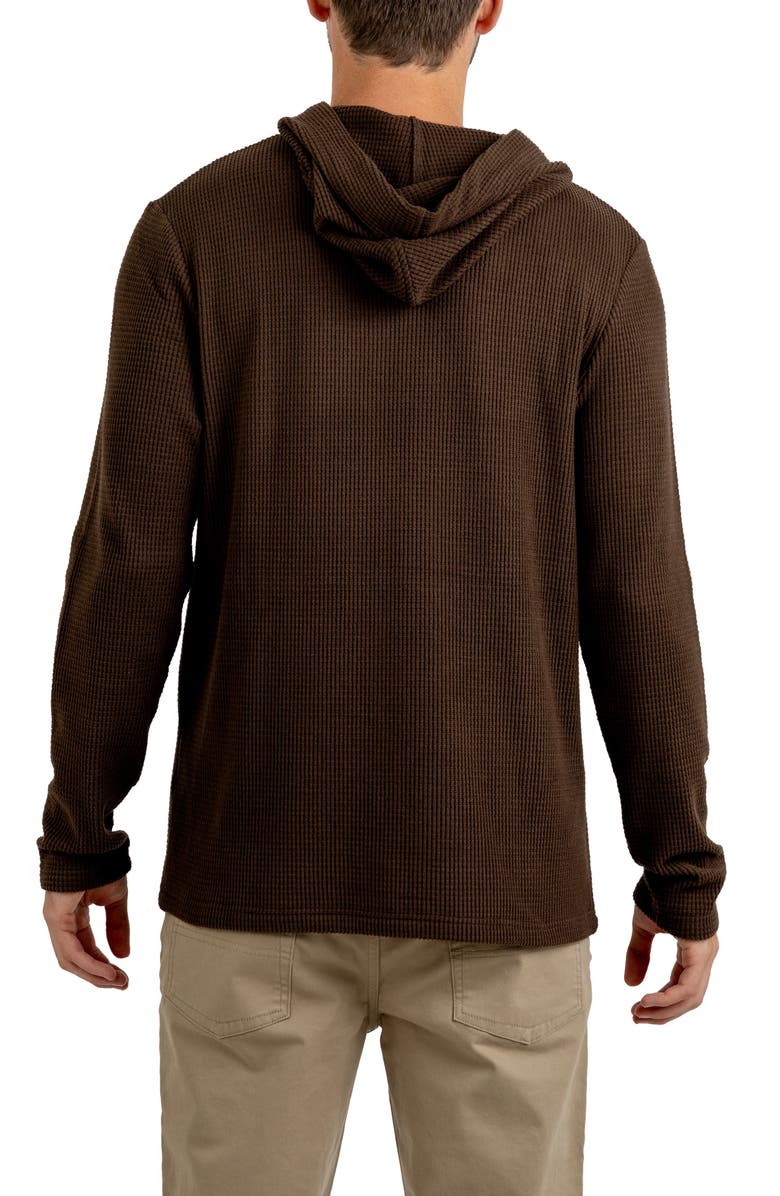 Rainforest Cabin Waffle Knit Hoodie, Alternate, color, Dark Brown