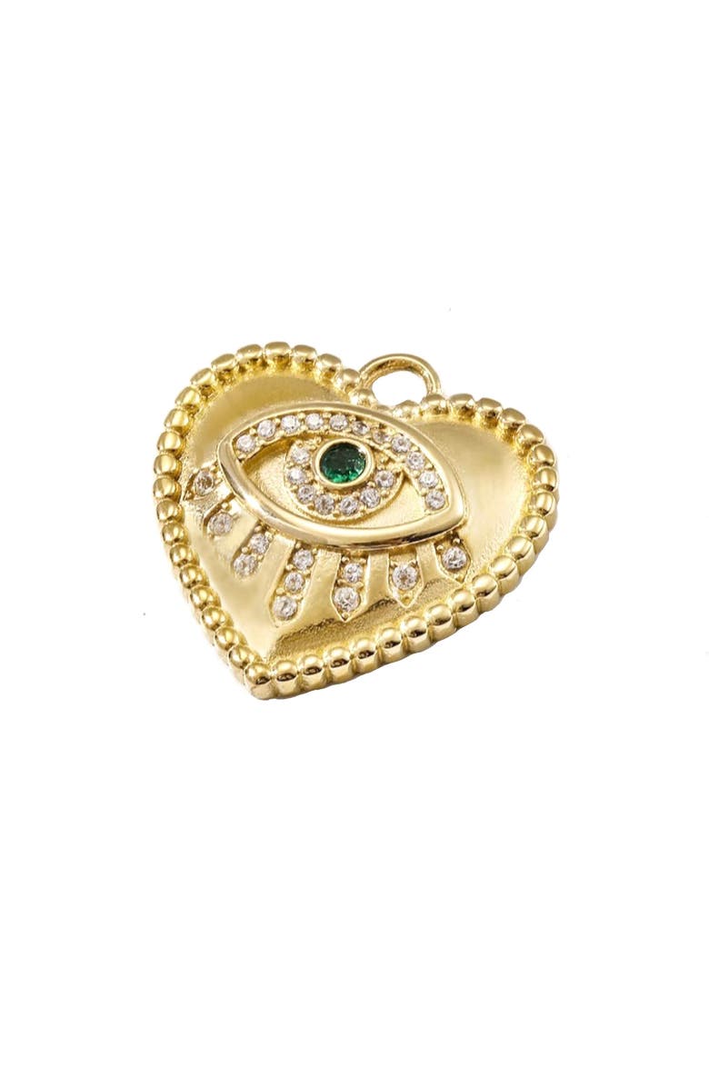 Jane Basch Designs Evil Eye Charm, Main, color, Yellow