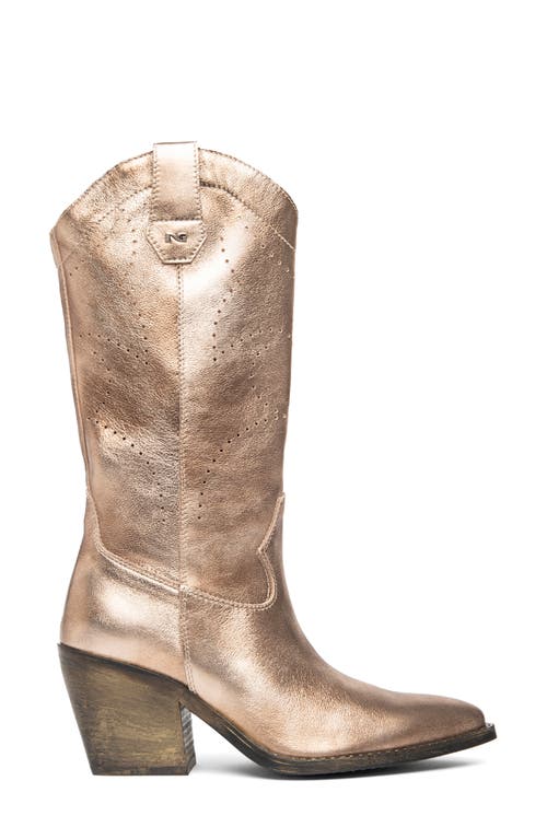 Nerogiardini Texan Western Boot In Gold