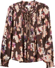 Treasure & Bond Pintuck Satin Top