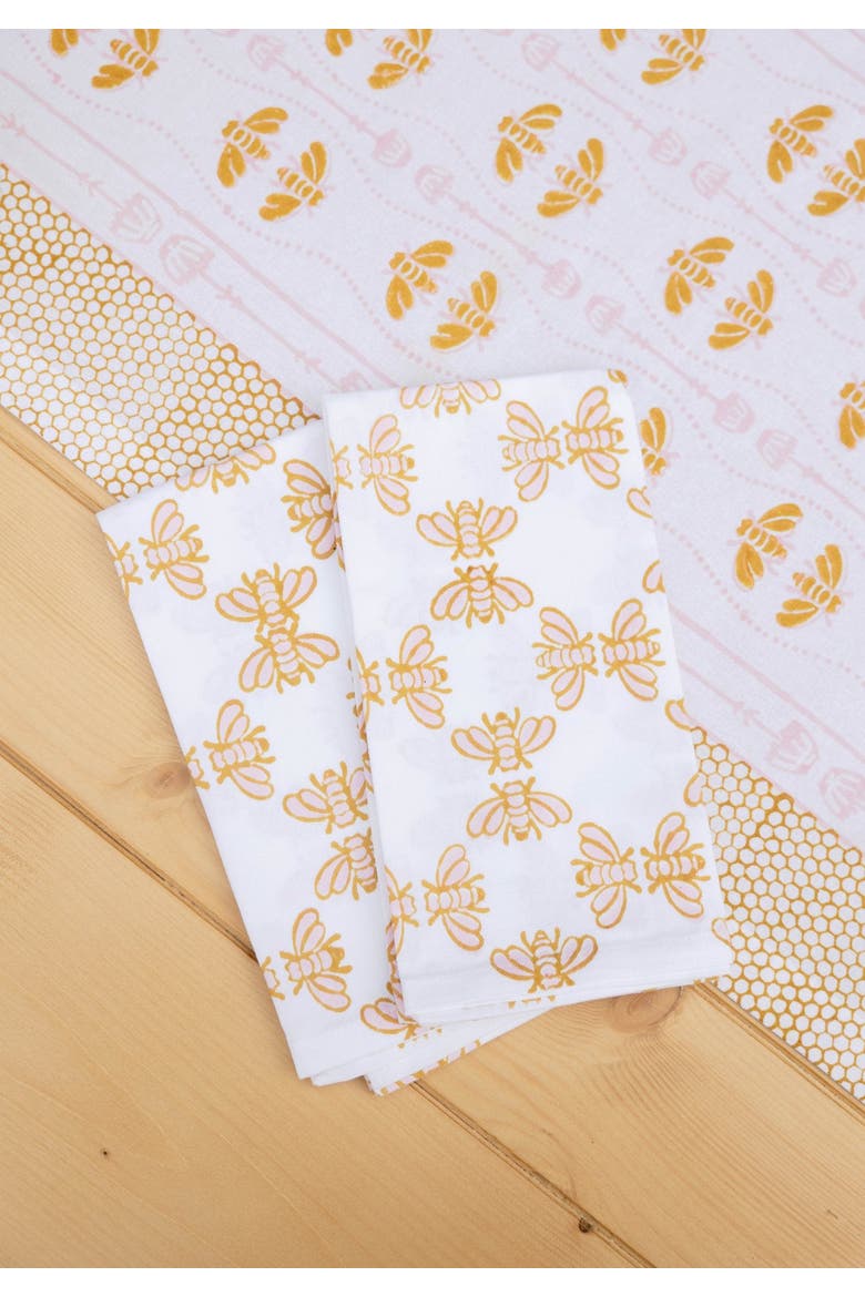 Honeybee Napkins - Set of 4, Alternate, color, Rose & Mustard