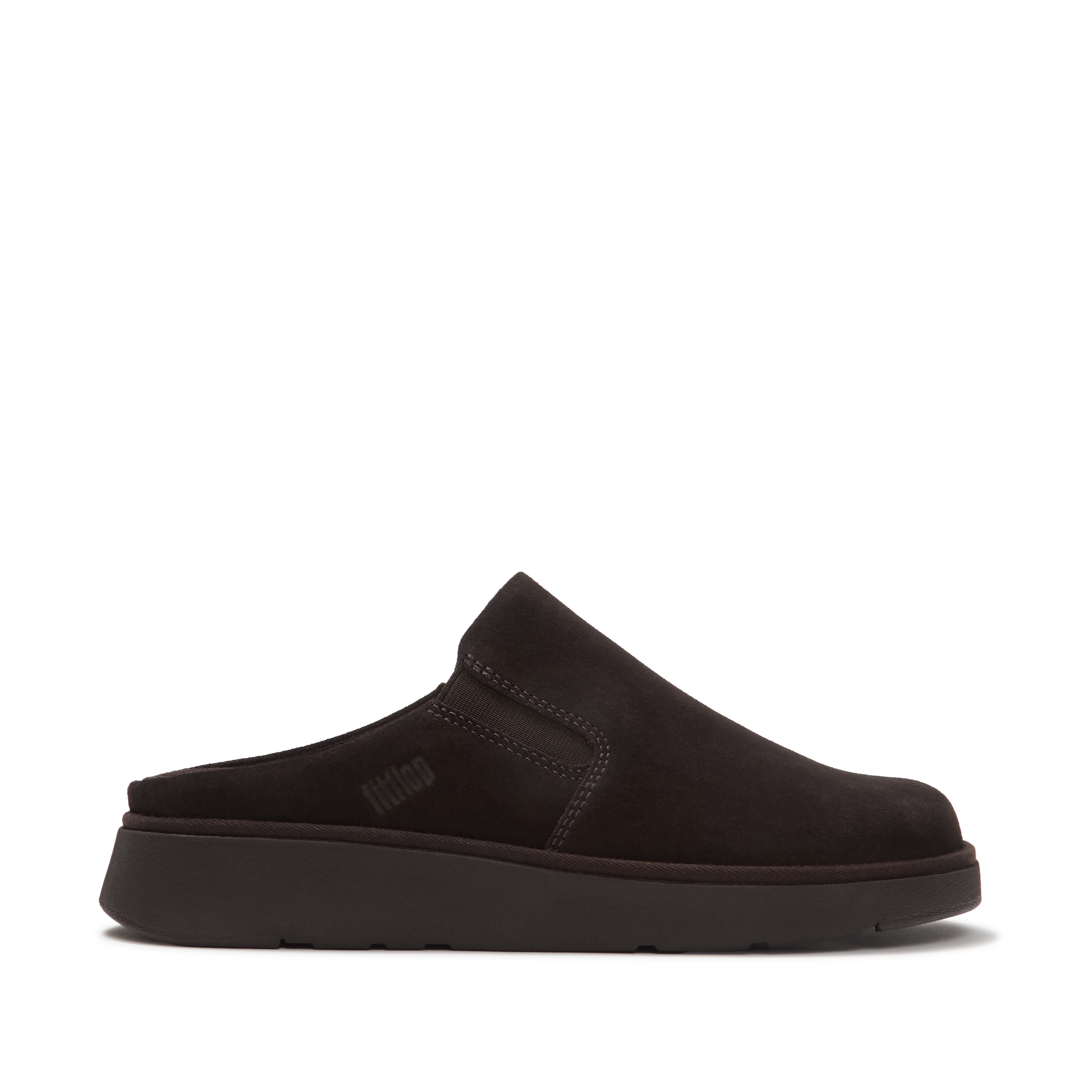 Gen FF Elasticated Suede Mules, Alternate, color, Chocolate Brown
