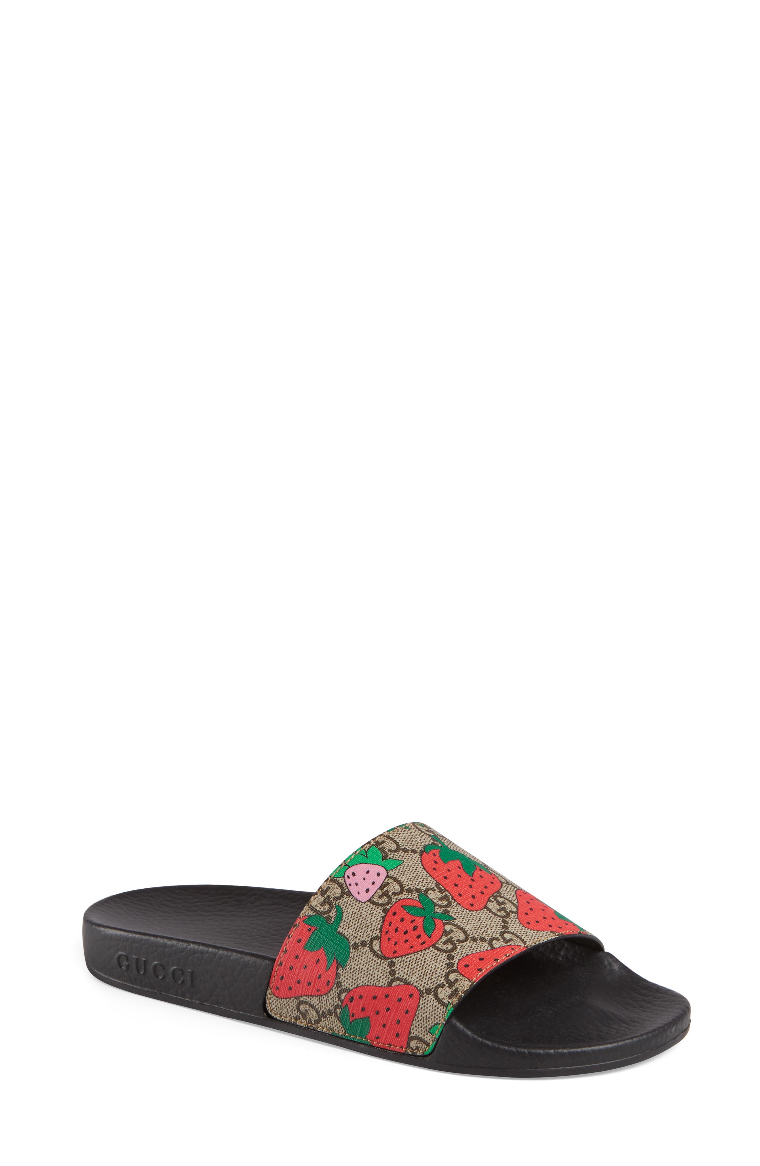 Pursuit Slide Sandal, Main, color, STRAWBERRY