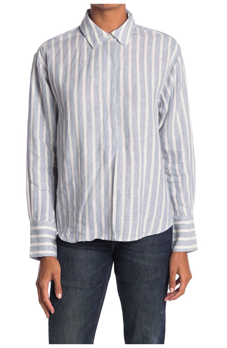 FRAME Tie Up Button Front Shirt, Main, color, 