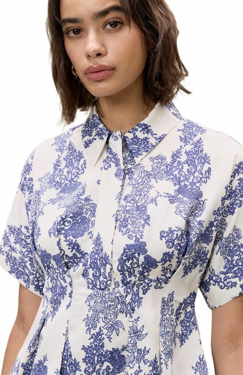 Rebecca Taylor Lena Shine Blouse In Ivory Toile Combo