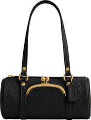 COACH Kisslock 28 Leather Barrel Bag