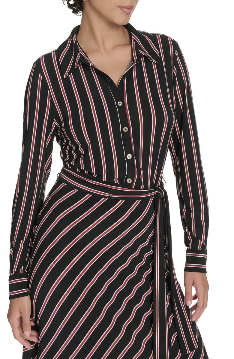 Tommy Hilfiger Long Sleeve Midi Dress, Alternate, color, Black.cabernet