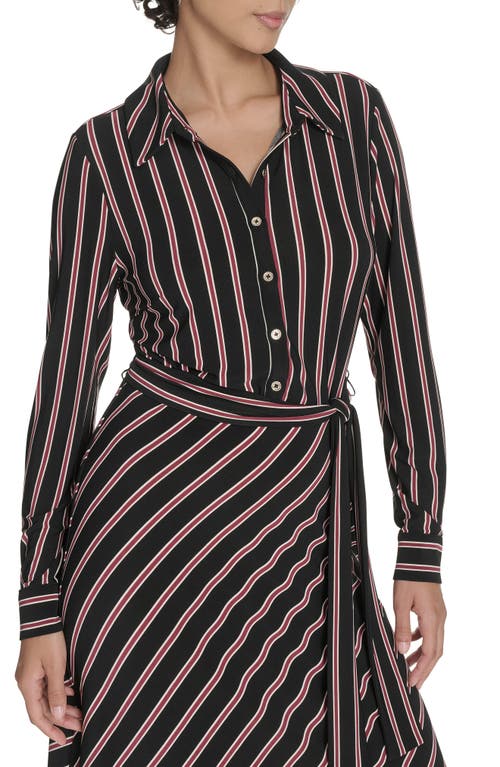 Tommy Hilfiger Long Sleeve Midi Dress In Black