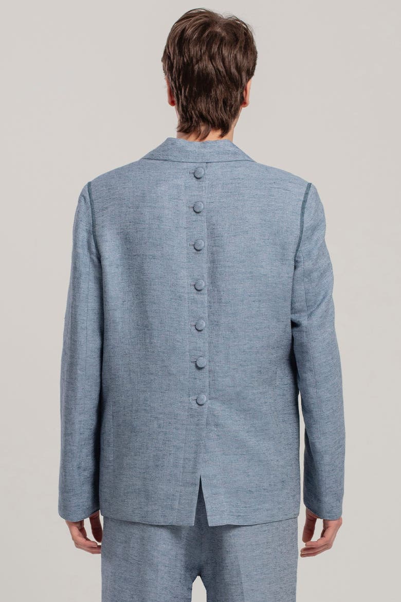 Free Heaven Linen Blazer, Alternate, color, Blue