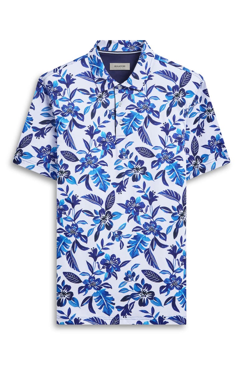 Hendrix Digital Floral Print Pima Cotton Polo, Alternate, color, CLASSIC BLUE