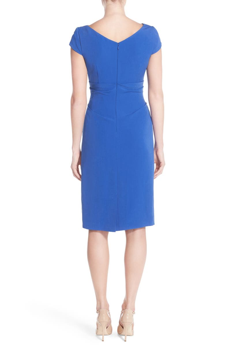 Adrianna Papell Ruched Matte Stretch Crepe Sheath Dress, Alternate, color, 