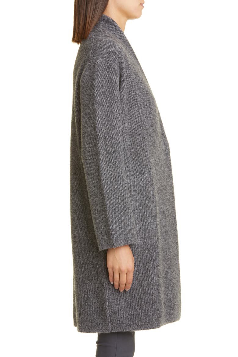Bouclé Wool Blend Cardigan Coat, Alternate, color, CHARCOAL/ MEDIUM HEATHER GREY