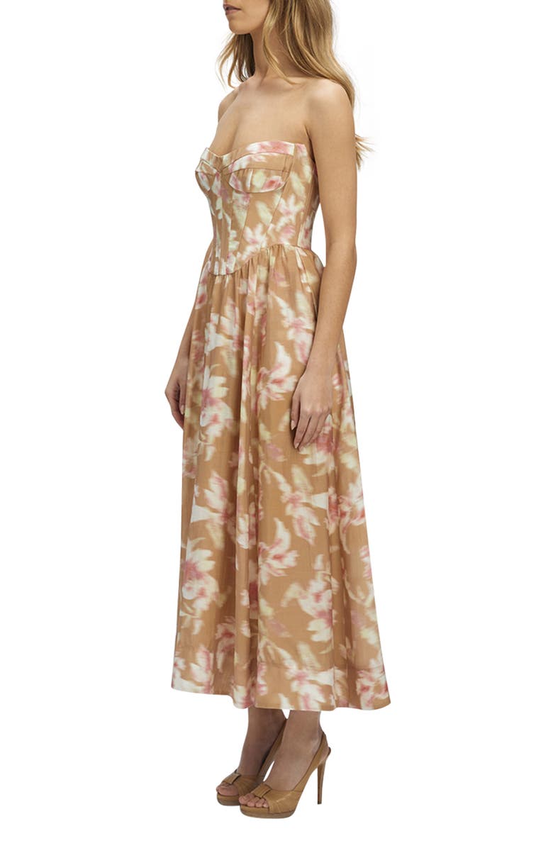 Bardot Lola Floral Strapless Corset Dress, Alternate, color, 