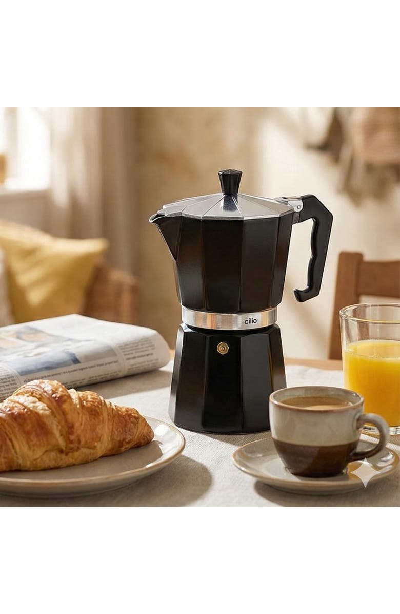 CILIO Classico Stovetop Espresso Maker, 15 ounce, Alternate, color, Black