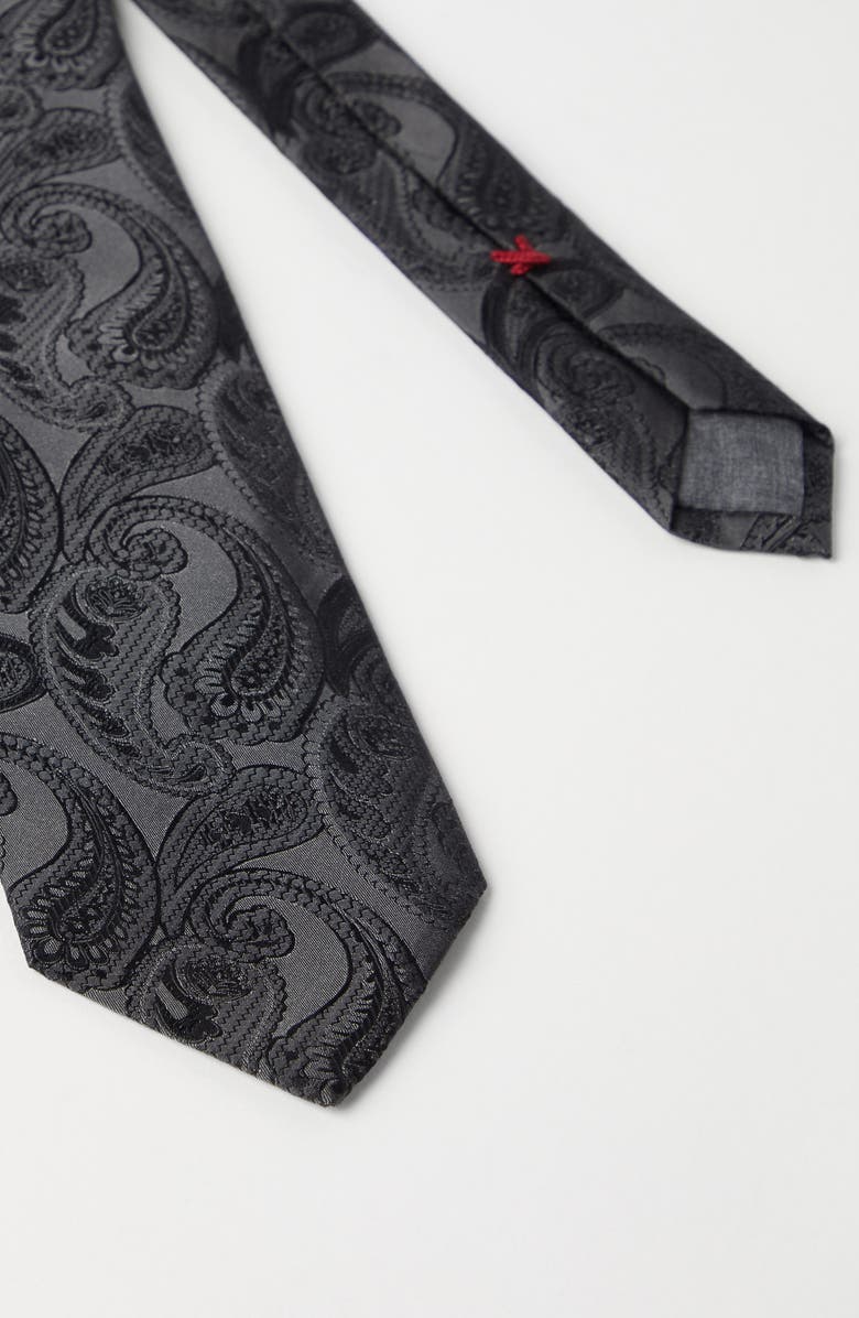 Brunello Cucinelli Paisley silk tie, Alternate, color, Slate