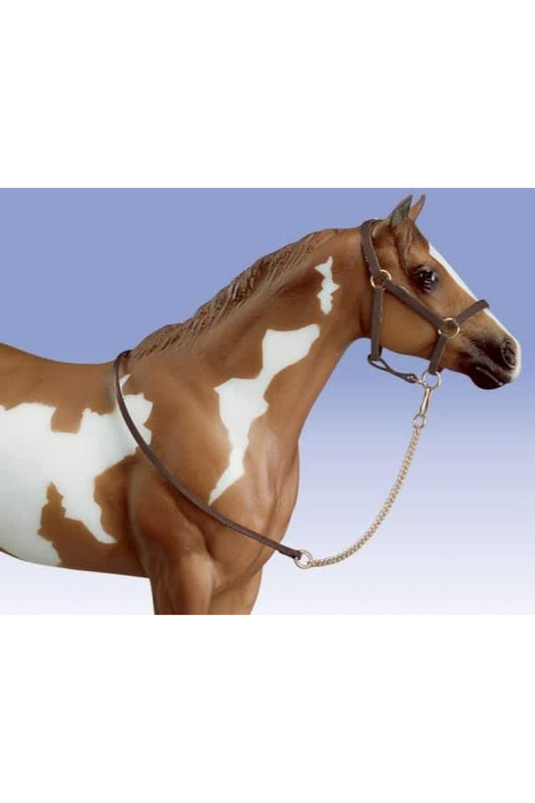 Horses Traditional Halter with Lead Horse Toy Accessory, Alternate, color, Brown