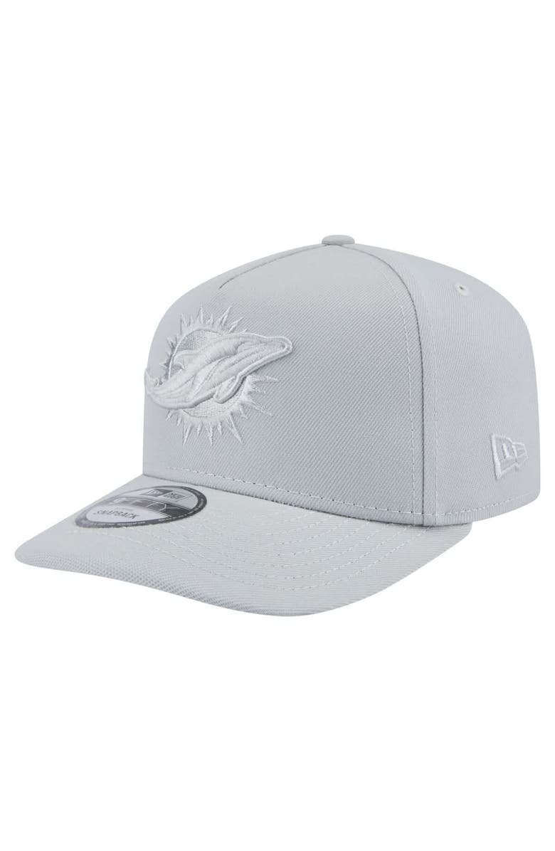 New Era Men's New Era Gray Miami Dolphins Color Pack 9FIFTY Snapback Hat, Main, color, 