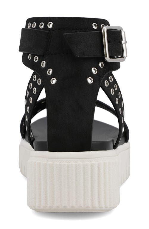 Mia Evelin Ankle Strap Platform Sandal In Black/silver