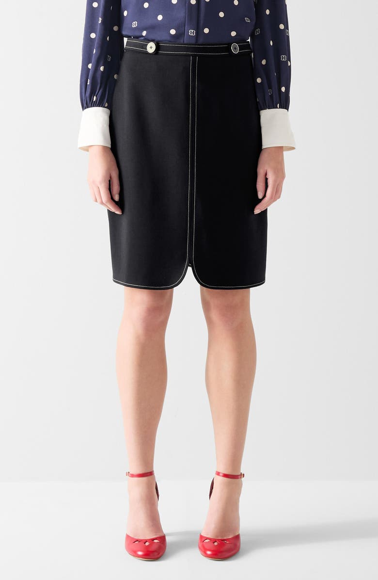 LK Bennett Eugine A-Line Skirt, Main, color, Navy