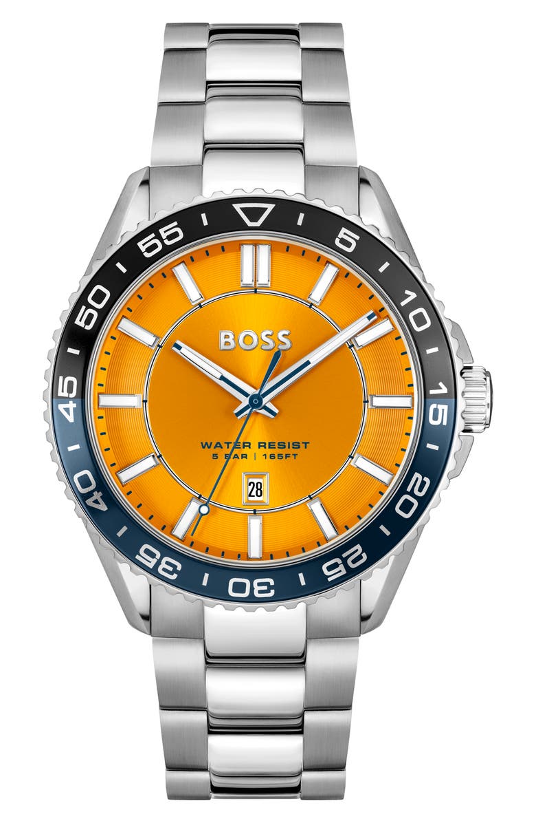 BOSS Runner Bracelet Watch, 44mm, Main, color, Orange