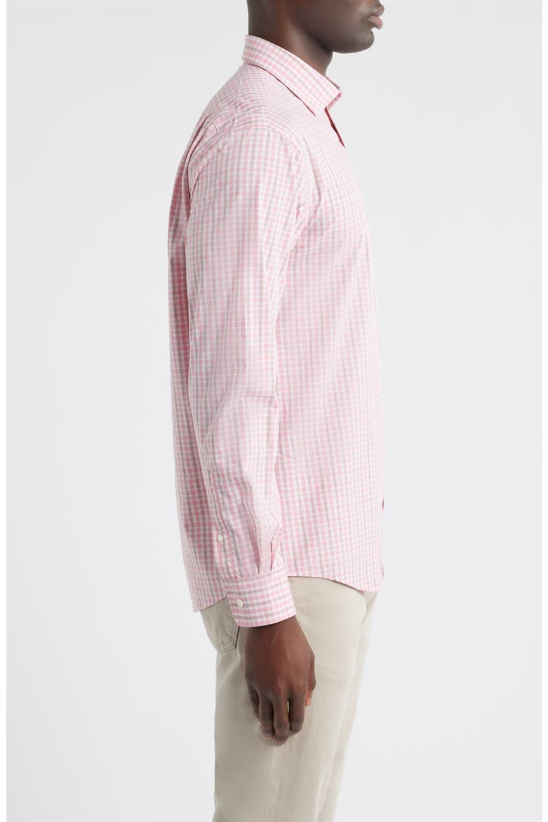 Morse Check Everyday Performance Button-Up Shirt, Alternate, color, PETAL