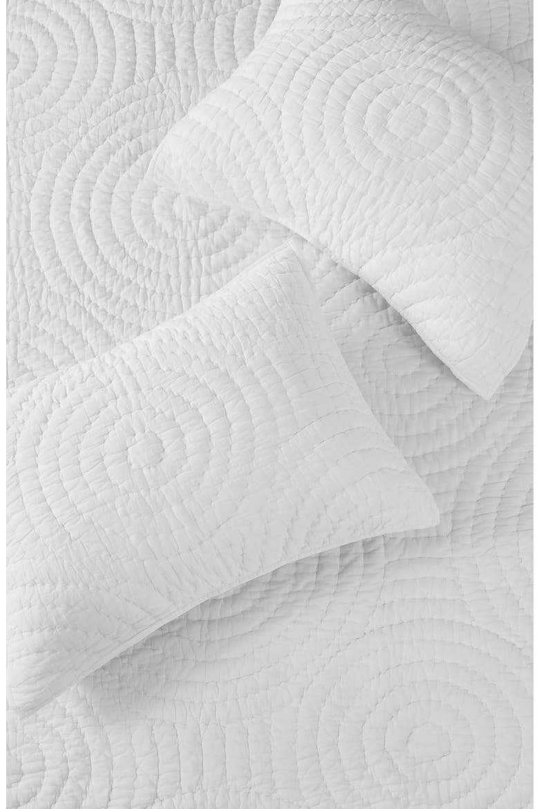 Voile Cotton Handstitch Quilt & Sham Set, Alternate, color, WHITE