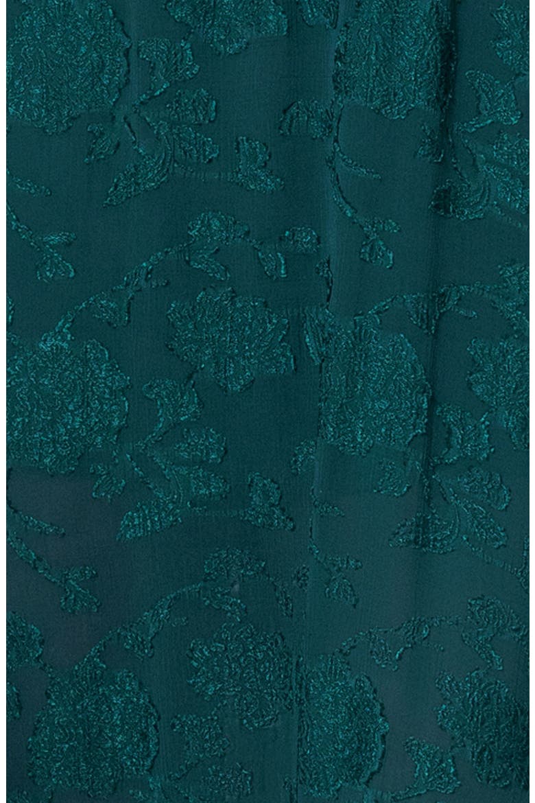 Floral Jacquard Chiffon Gown, Alternate, color, PINE