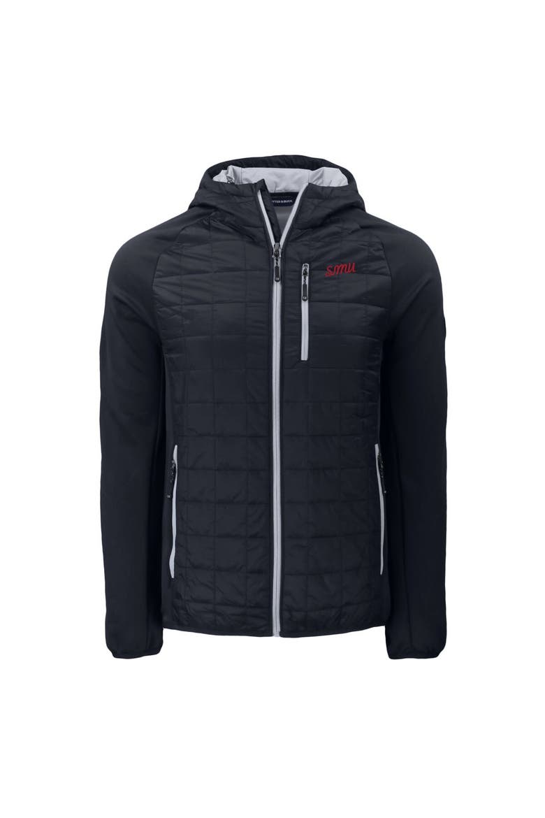 Men's Cutter & Buck  Black SMU Mustangs Vault Rainier Eco Hybrid PrimaLoft Full-Zip Jacket, Alternate, color, Black
