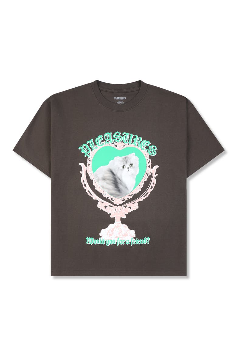 Mirror Cotton Graphic T-Shirt, Alternate, color, BROWN