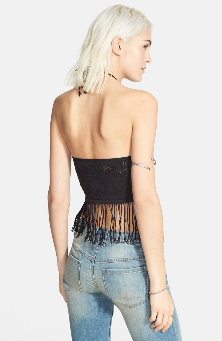 Free People Seamless Fringe Halter Top, Alternate, color,