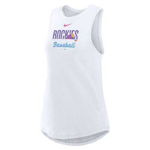 Nike White Colorado Rockies 2025 City Connect Tri-code High Neck Performance Tank Top In Purple