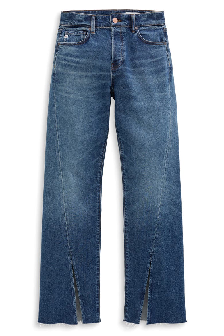 Sydney High Waist Raw Hem Straight Leg Jeans, Alternate, color, 13 YEARS CYMBALS