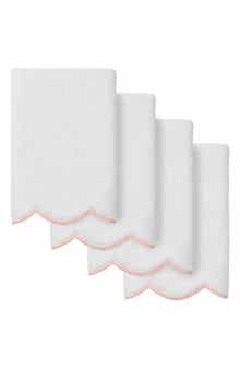 Adornia Scallop Set of 4 Fingertip Towels