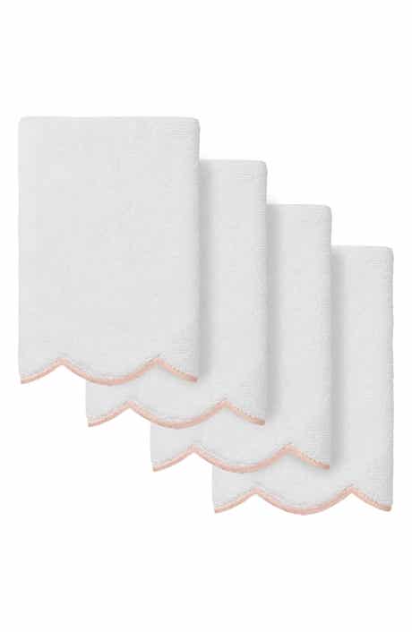 Adornia Scallop Set of 4 Fingertip Towels