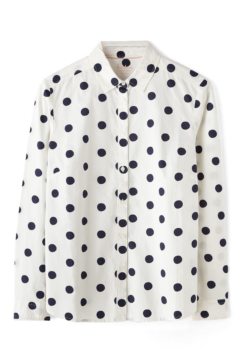 Print Shirt, Alternate, color, IVORY/ NAVY SPOT