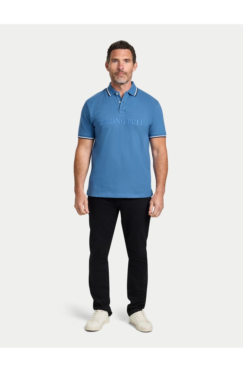 Raging Bull Short Sleeve Embroidery Pique Polo, Alternate, color, Denim Blue