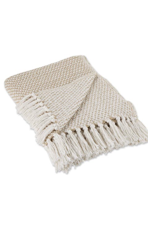 Tassel Woven Cotton Throw Blanket