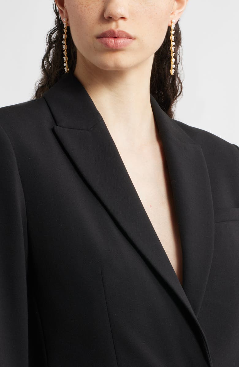 Nordstrom Cubic Zirconia & Faux Pearl Linear Drop Earrings, Alternate, color, Clear- White- Gold