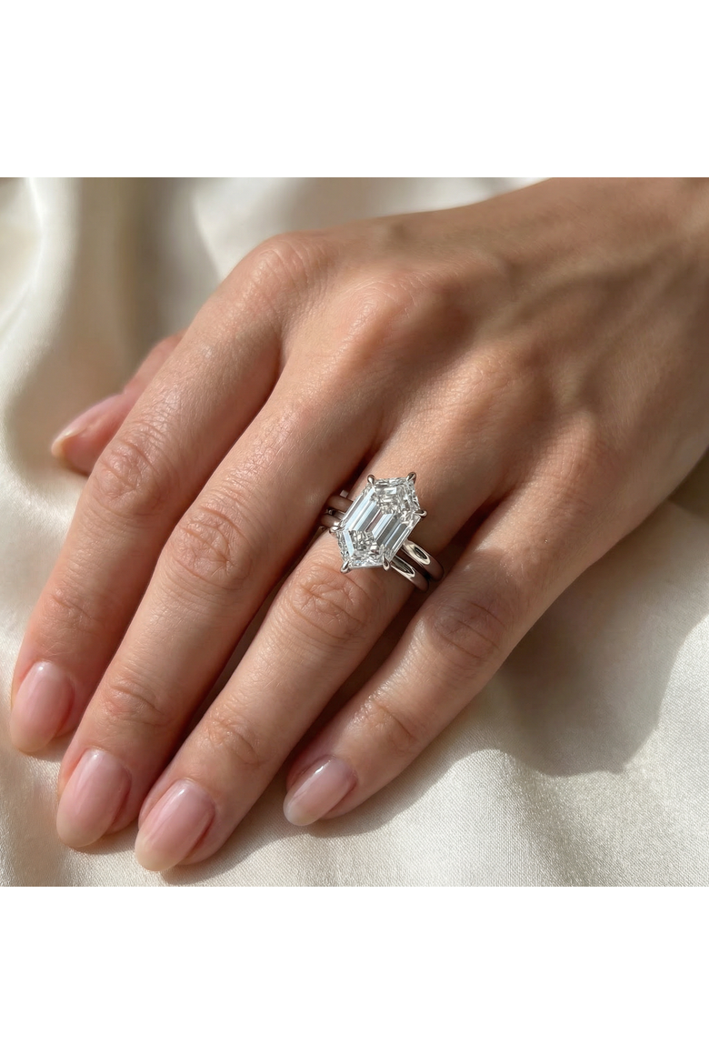 Certified 3Ct Vireo Elongated Hexagon Diamond Engagement Ring 14k Gold Lab Grown, Alternate, color, 14k White Gold