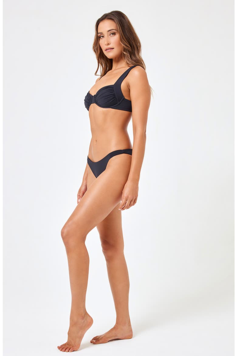 Stella Underwire Bikini Top, Alternate, color, BLACK