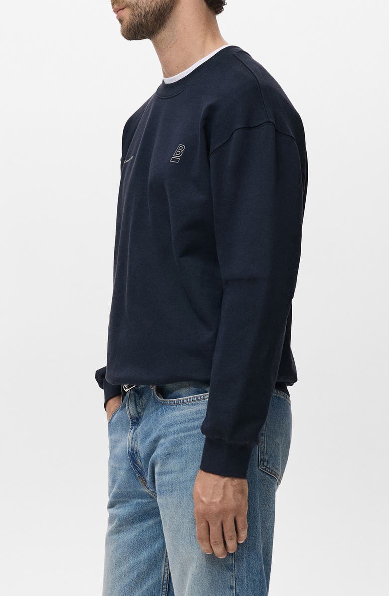 MANGO Cotton Graphic Print Sweatshirt, Alternate, color, Navy