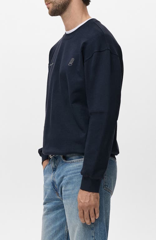 Mango Cotton Graphic Print Sweatshirt In Blue