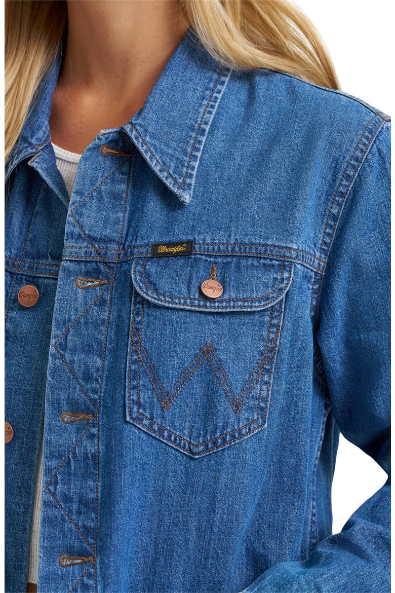 Wrange Denim Button-Up Shirt, Alternate, color, HARBOR BLUE