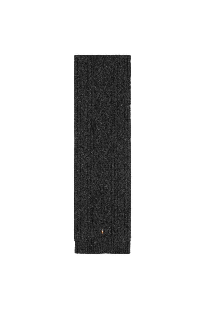 Aran Tweed Scarf, Alternate, color, Charcoal