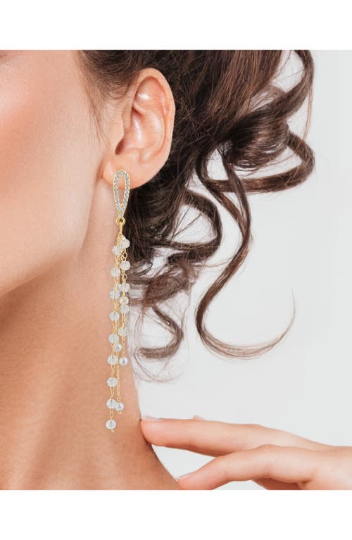 Jardin Faux Pearl & Crystal Bead Cascading Drop Earrings