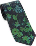 Dries Van Noten Floral Cupro & Cotton Tie
