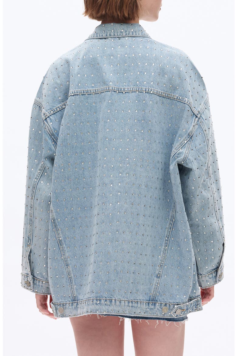 Oversize Rhinestone Denim Jacket, Alternate, color, LIGHT BLUE