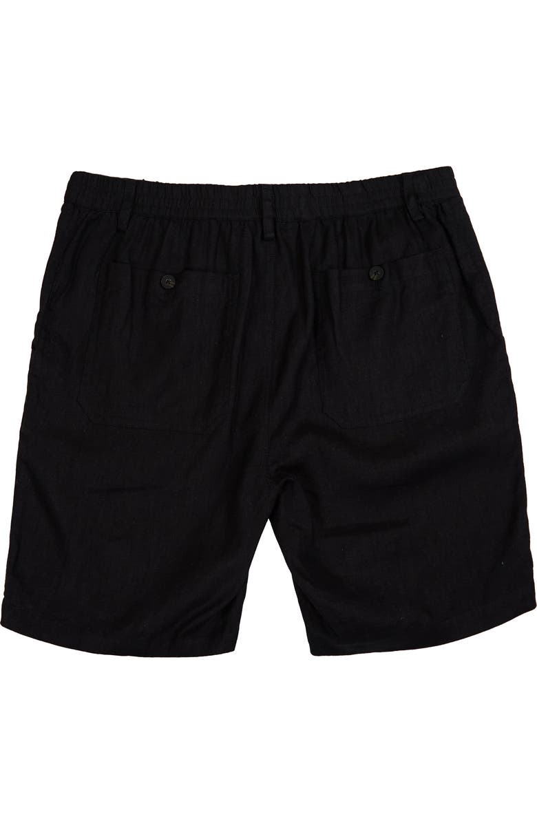 Lords of Harlech Solid Linen Drawstring Short, Alternate, color, Black