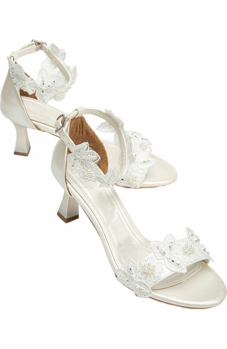 Forever & Always Shoes Birdie Lace Kitten Heel Sandals, Alternate, color,